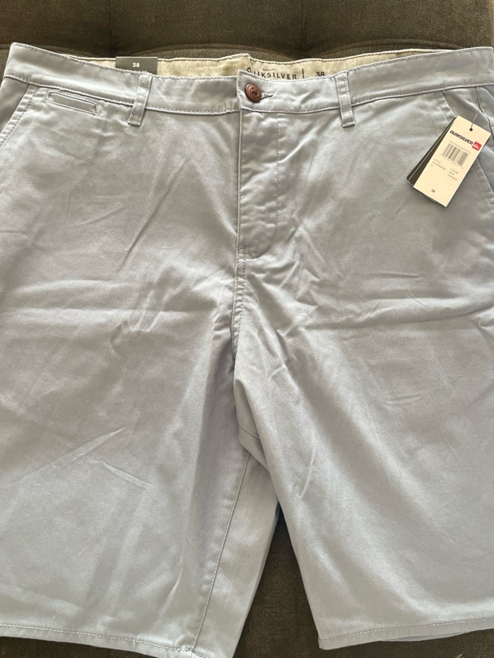 Quiksilver Men's Light Gray Chino Shorts - Flat Front